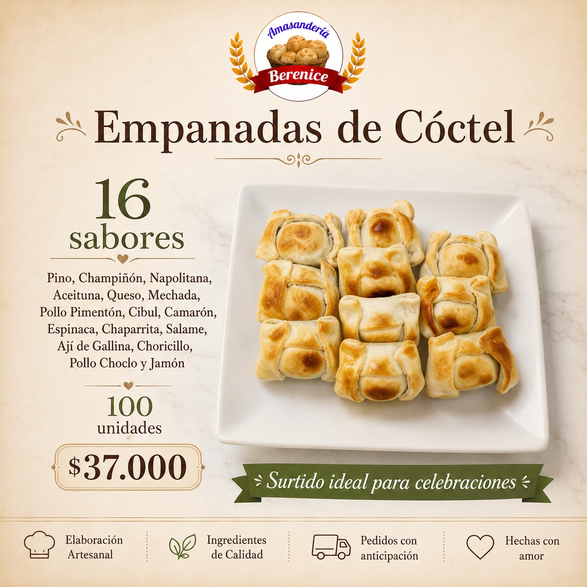 Empanadas de coctel surtidas