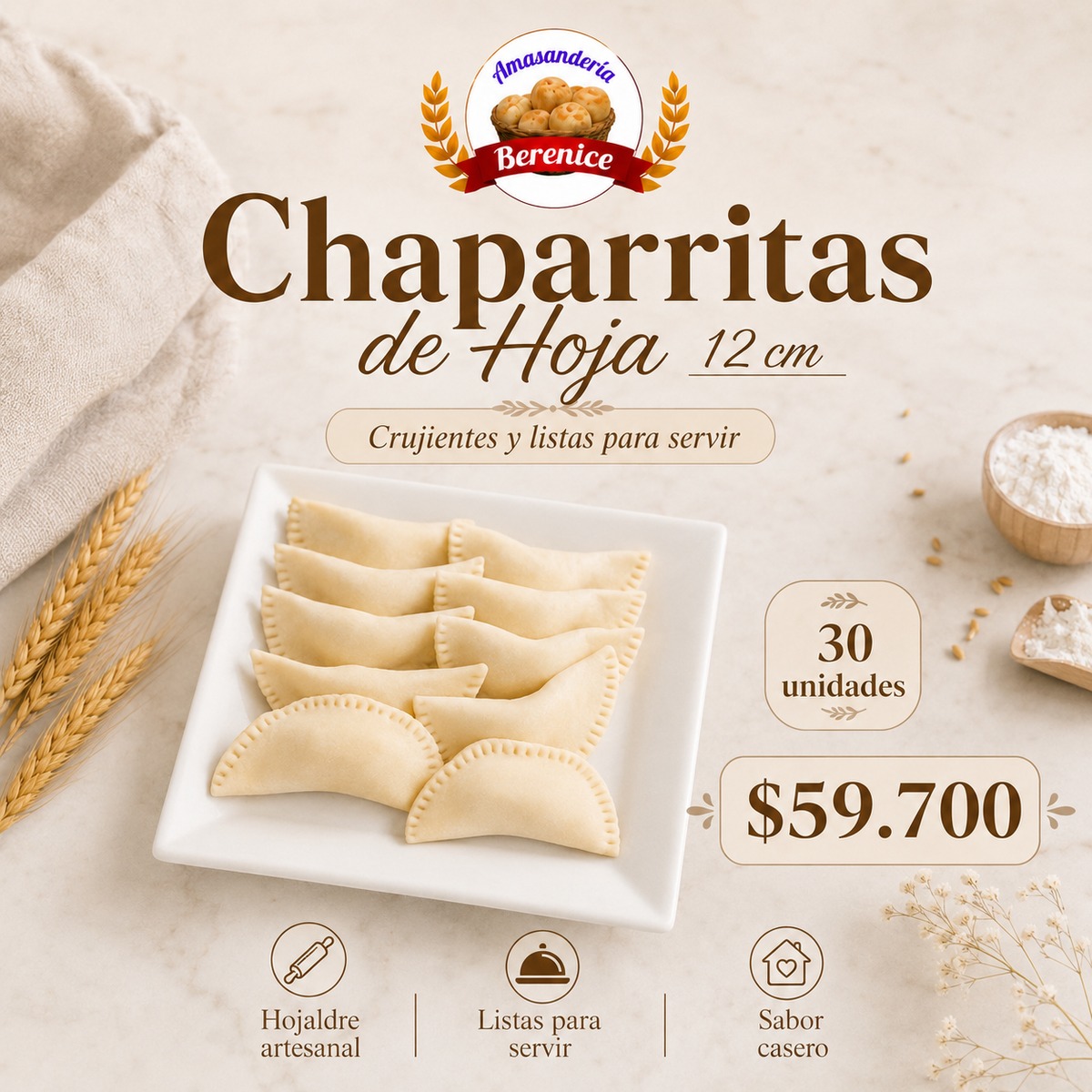 Chaparritas de hoja 12 cm