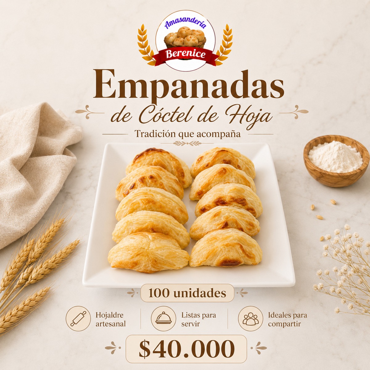 Empanadas de coctel de hoja
