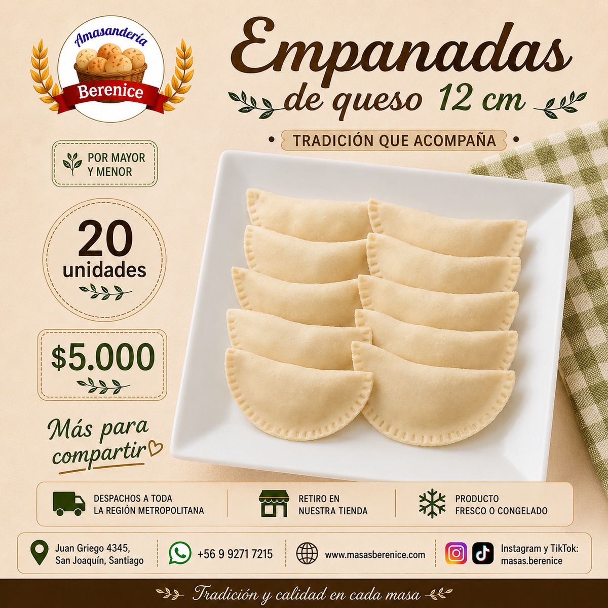 Empanadas de horno queso solo