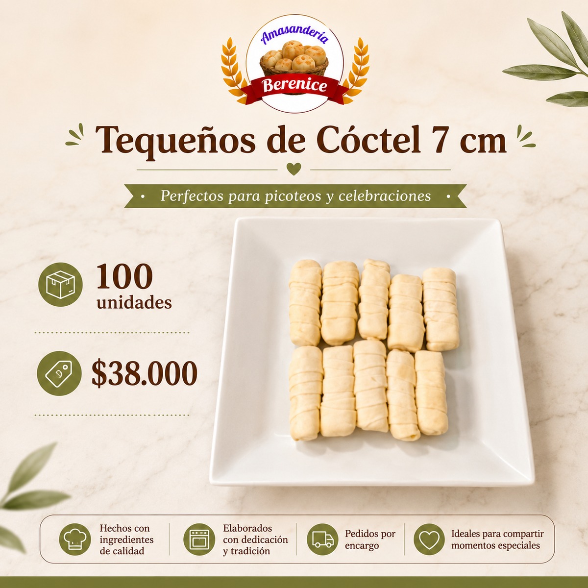 Tequenos de coctel 7 cm