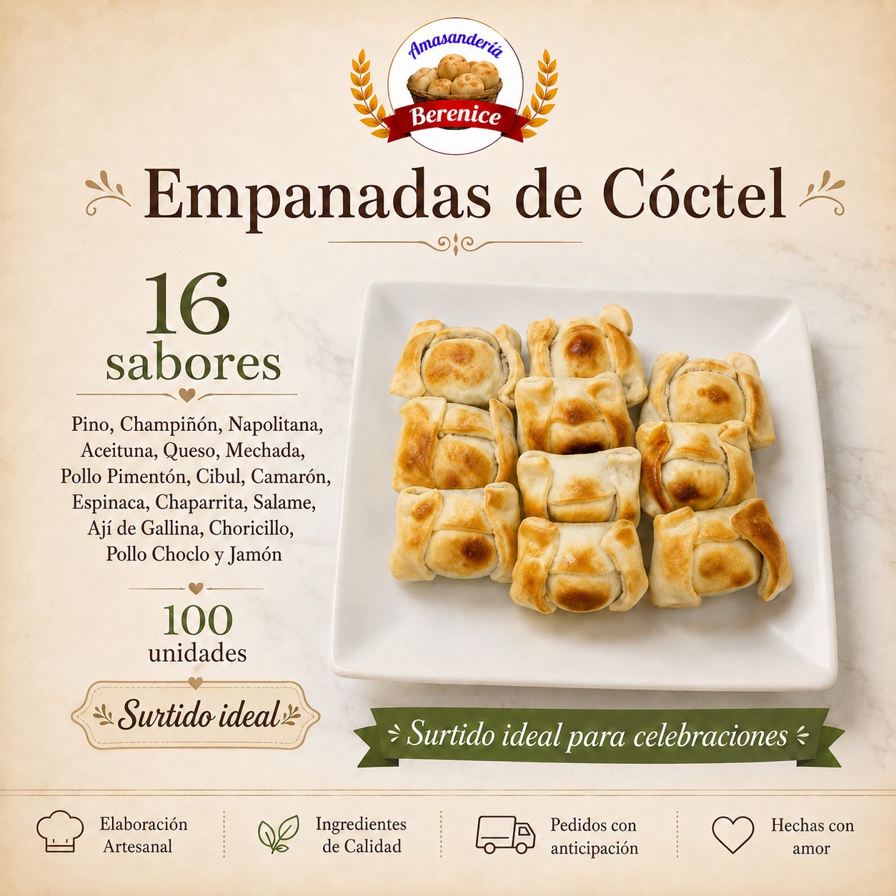 Empanadas de coctel surtidas