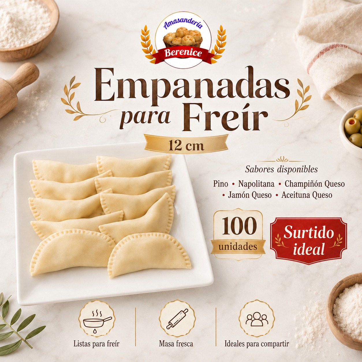 Empanadas para freir 12 cm premium