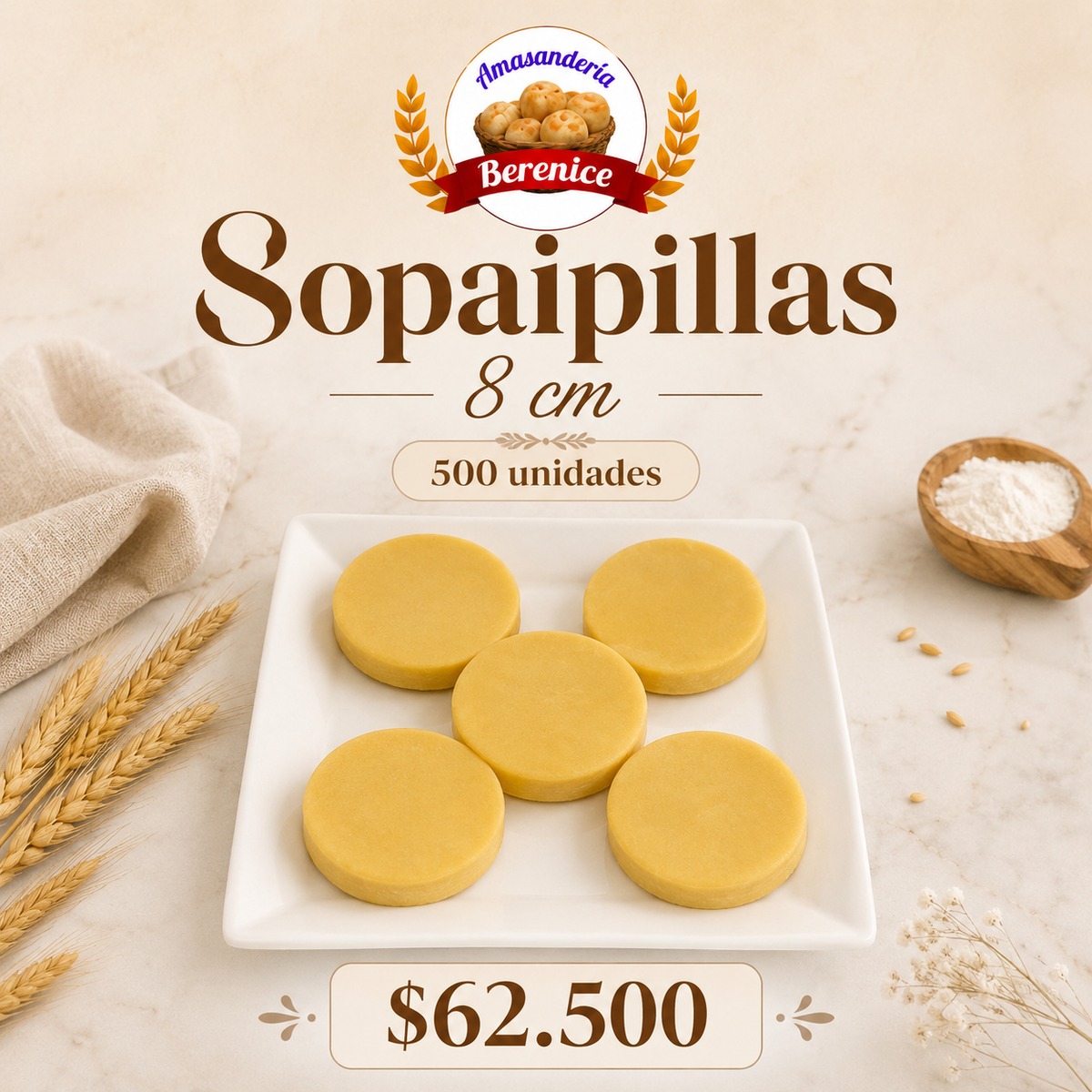Sopaipillas 8 cm