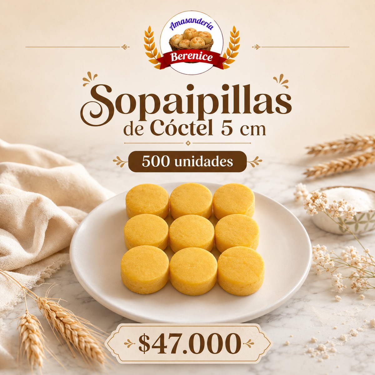 Sopaipillas coctel 5 cm