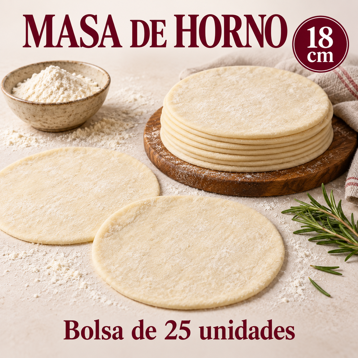 Masas de horno 18 cm